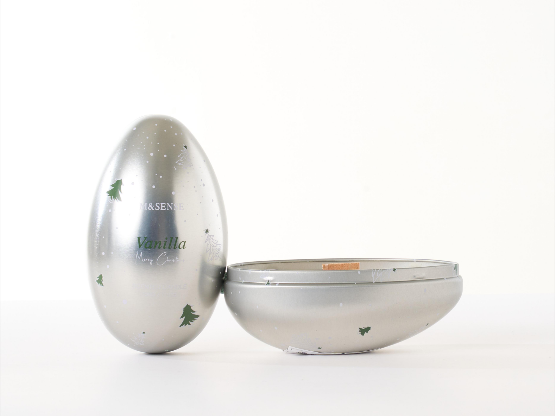 Christmas Series Egg-shaped Wooden-Wick Candle